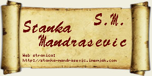Stanka Mandrašević vizit kartica